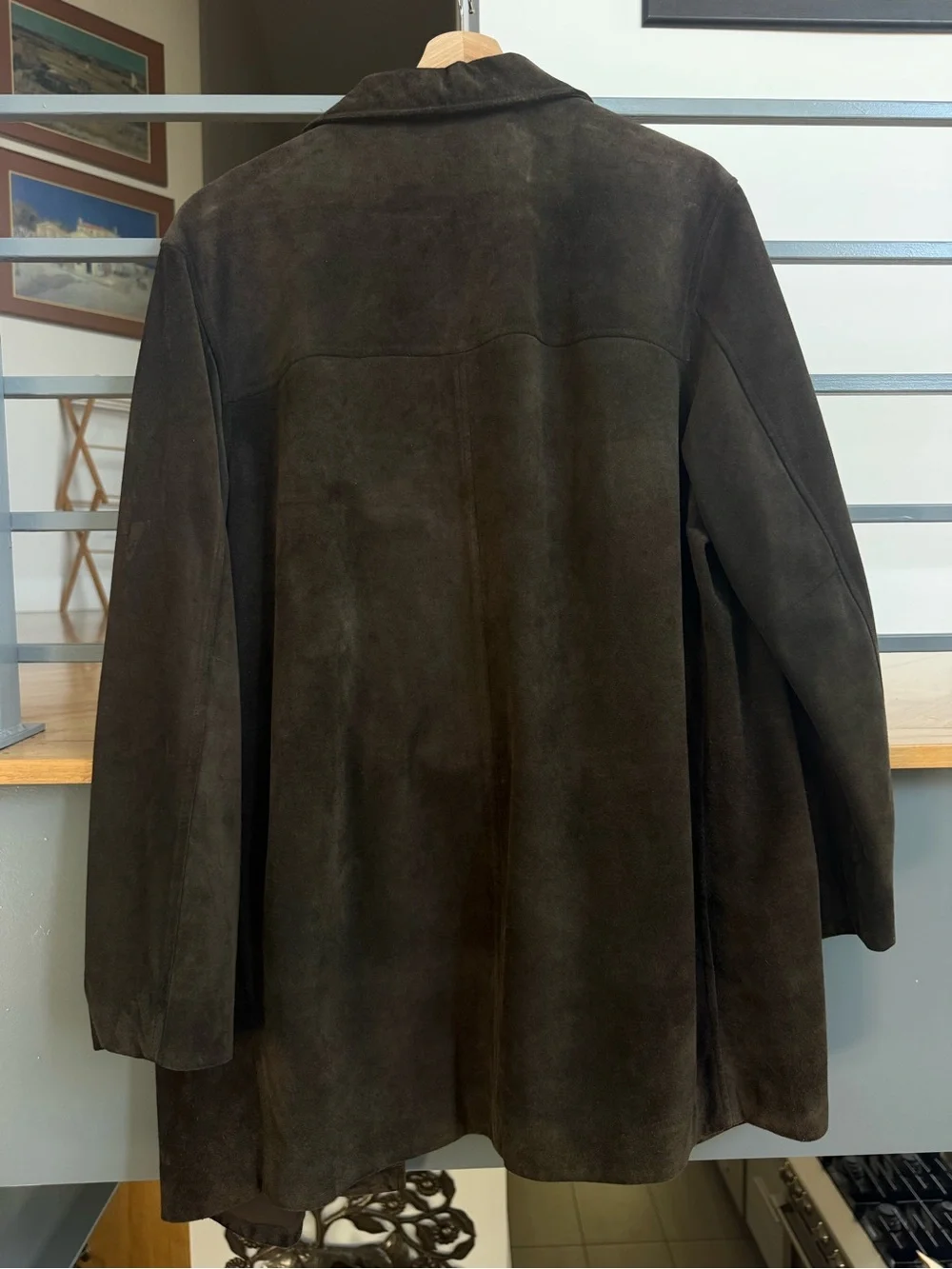 Vintage Banana Republic Men’s Dark Brown Suede Coat